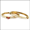 RED FLOWER PEARL BANGLES - JP-OCT 630 - Click here to View more details about this Product